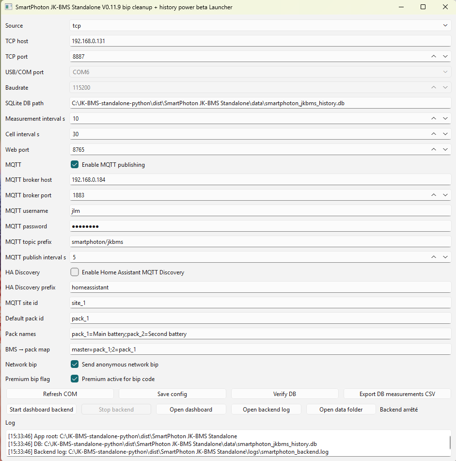 Windows launcher · configuration